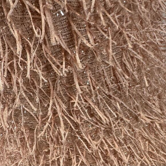 Pink fuzzy eyelash fringe sparkling cami mini dress size medium - Picture 6 of 9